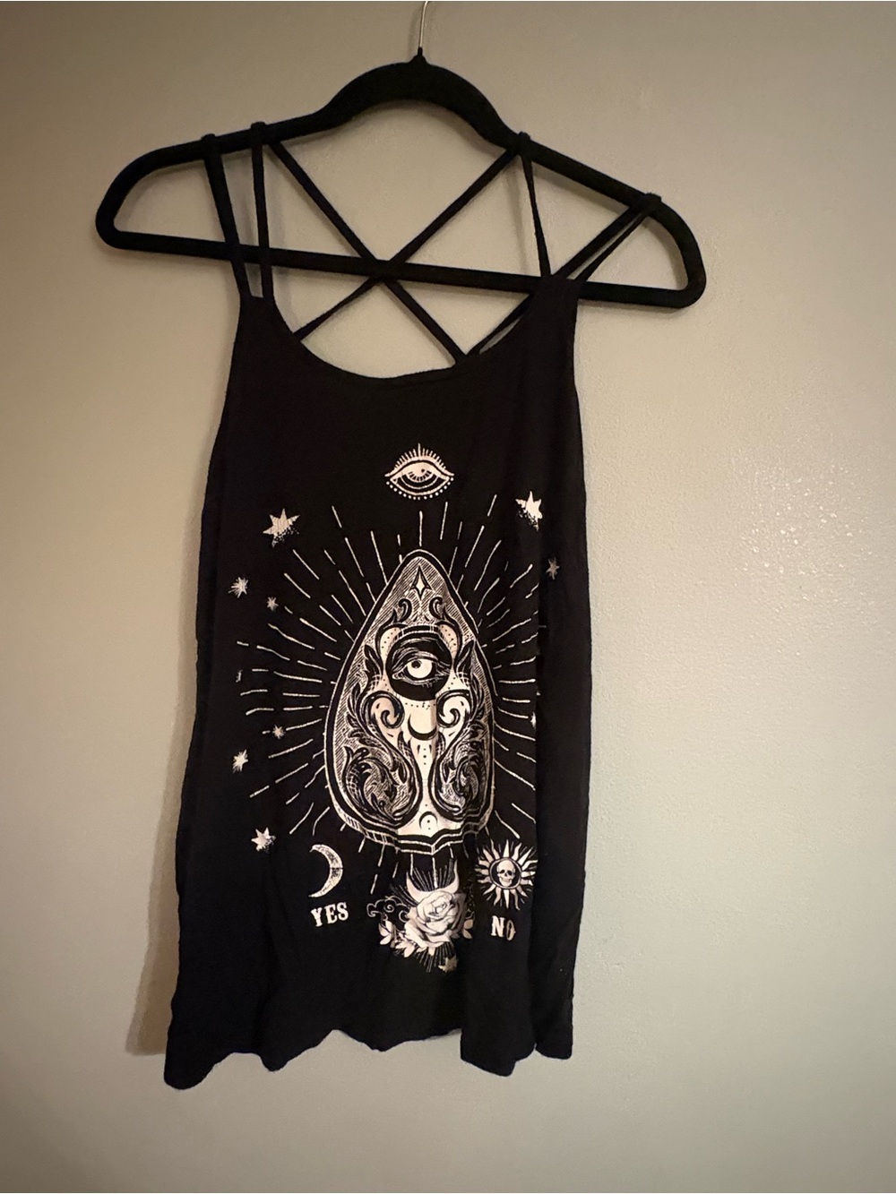 Midnight Hour Ouija Planchette Graphic Strappy Tank Top